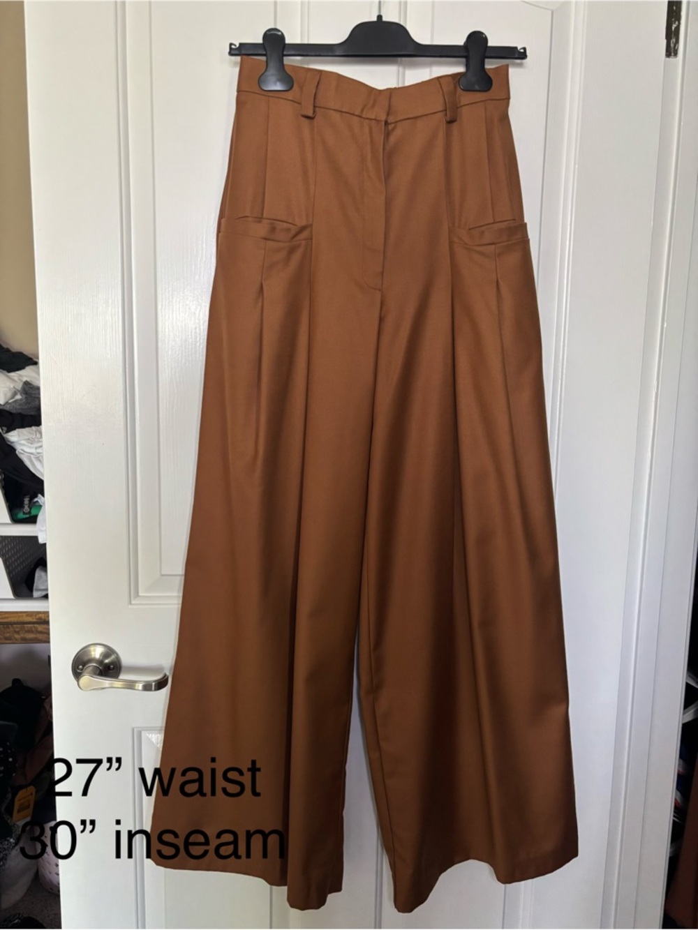 EUC ANAHIT FASHIONDRUG BEVERLY HILLS Wide-Leg High-Waist Pants in Brown Size S